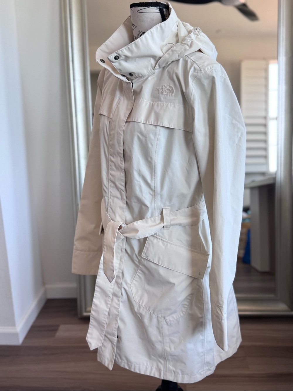 The North Face Stella Grace Zipper Snap Button Hooded Trench Coat Jacket Size M View 2